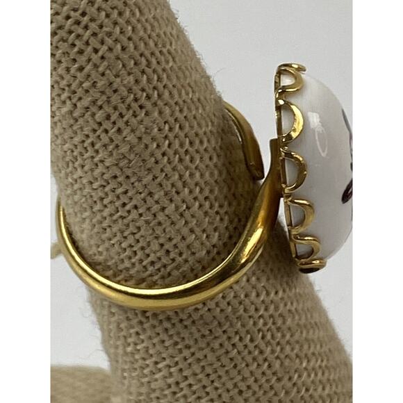 Walt Disney Productions Minnie Mouse Gold Tone Adjustable Ring Hula Hawaiian - Picture 5 of 12